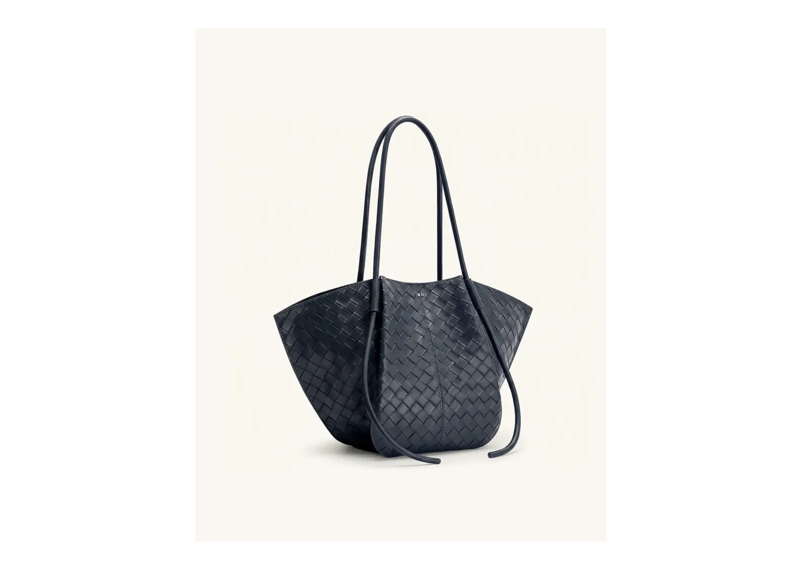 JW PEI Nala Woven Texture Wide Tote Bag Navy Blue - görsel 2