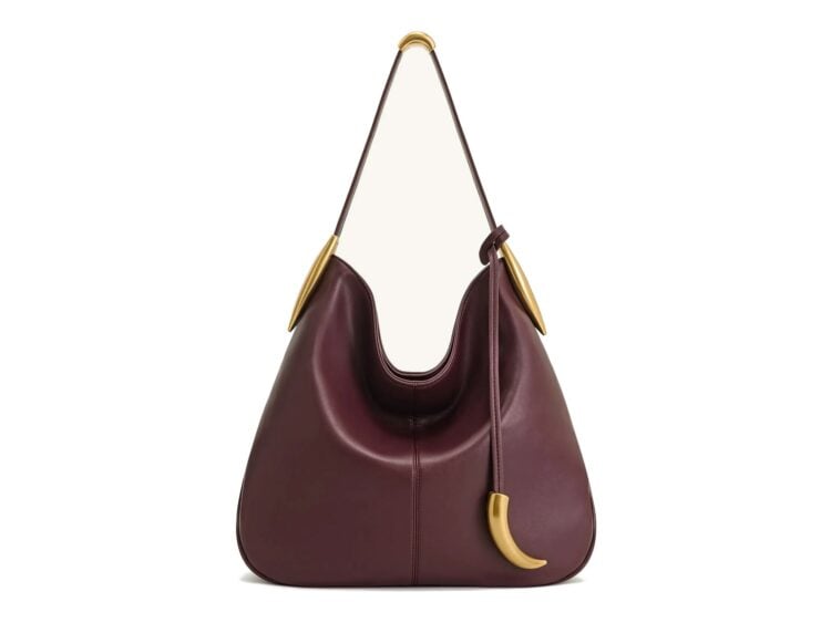 JW PEI Nina Metal Charm Hobo Bag Burgundy