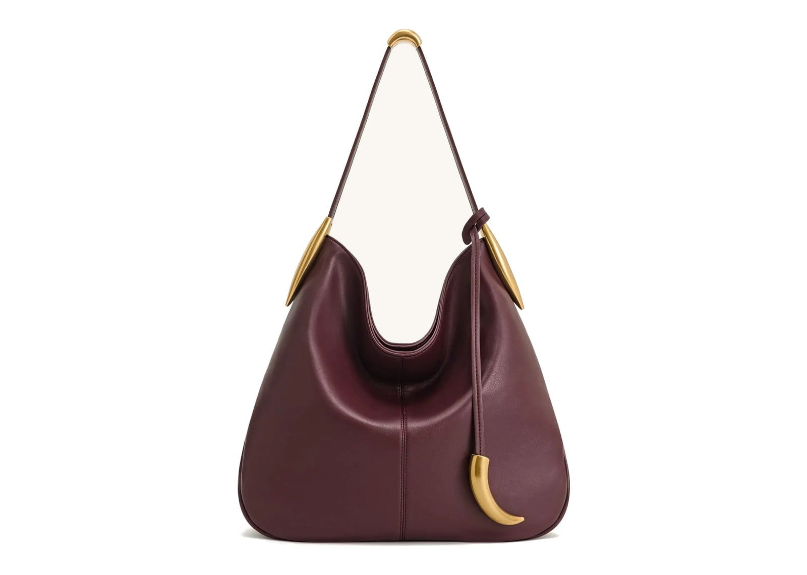 JW PEI Nina Metal Charm Hobo Bag Burgundy
