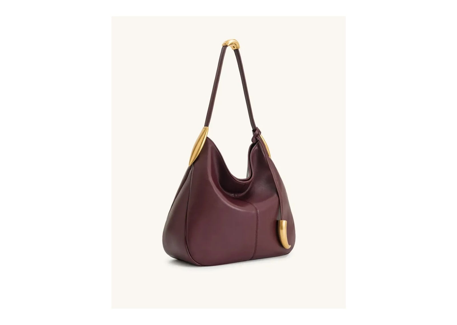 JW PEI Nina Metal Charm Hobo Bag Burgundy - görsel 3