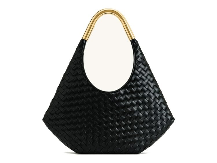 JW PEI Olivia Hand-Woven Metal Handle Hobo Bag Black