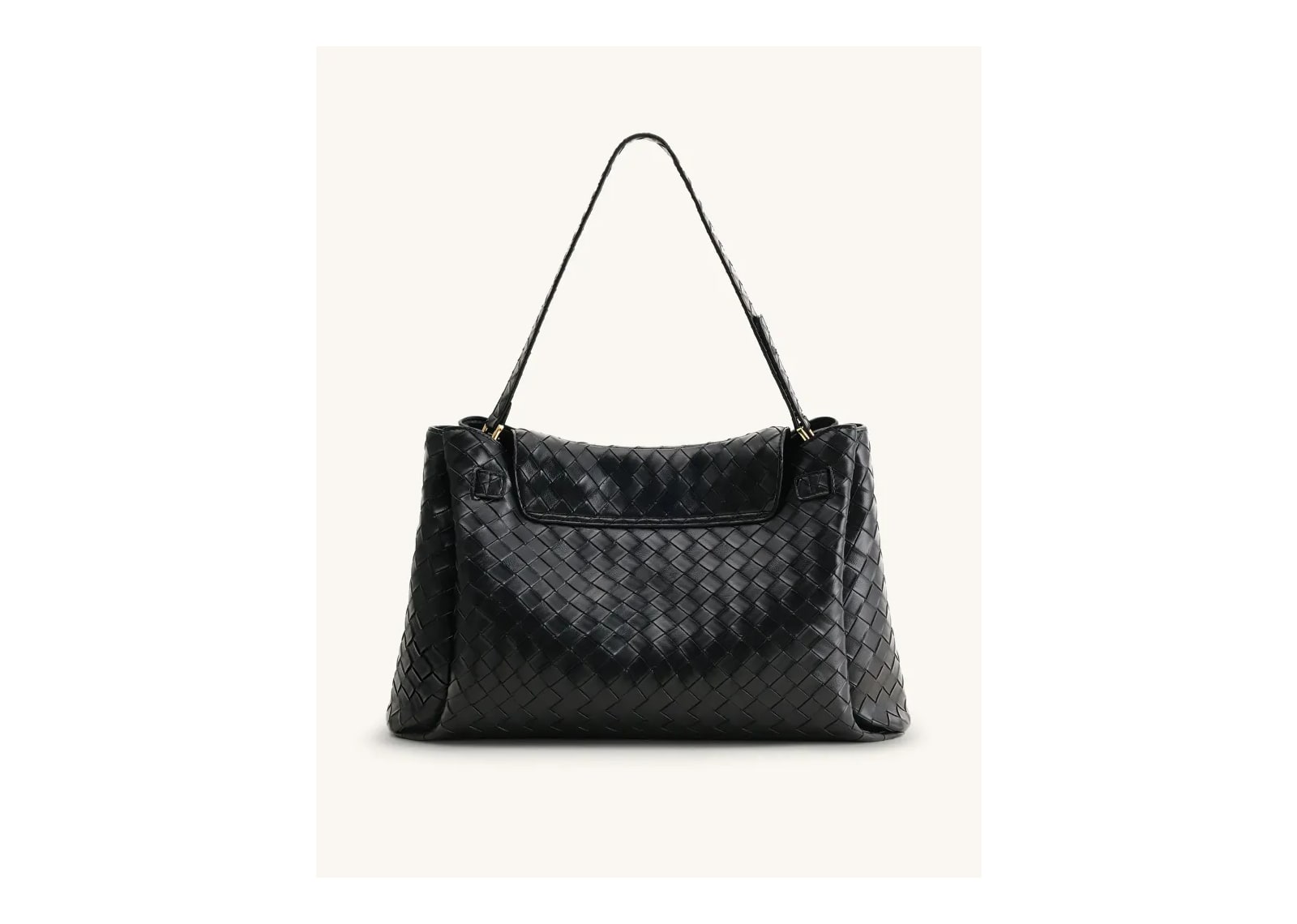 JW PEI Rhea Large Woven Textured Shoulder Bag Black - görsel 3