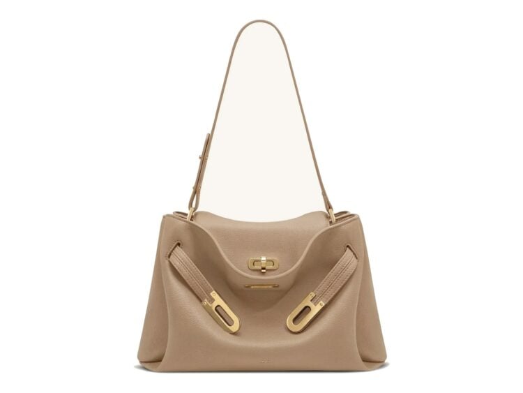 JW PEI Rhea Pebbled Double Buckle Shoulder Bag Khaki