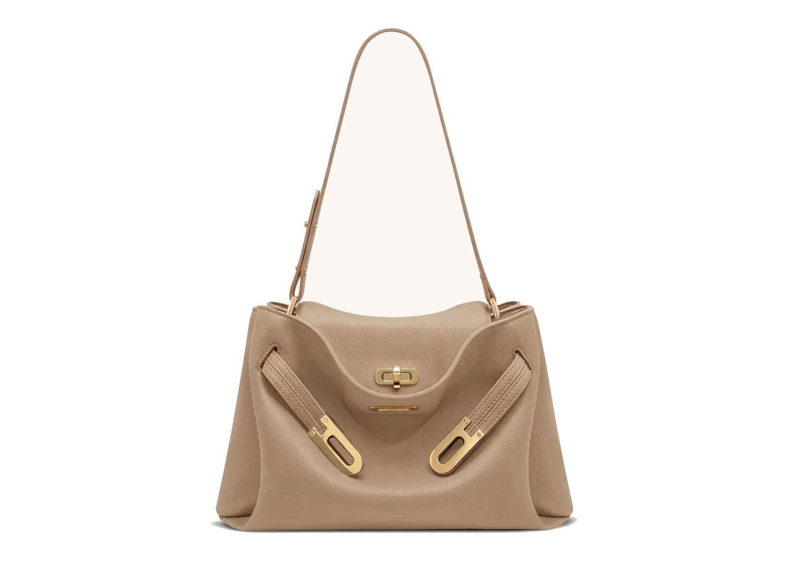 JW PEI Rhea Pebbled Double Buckle Shoulder Bag Khaki