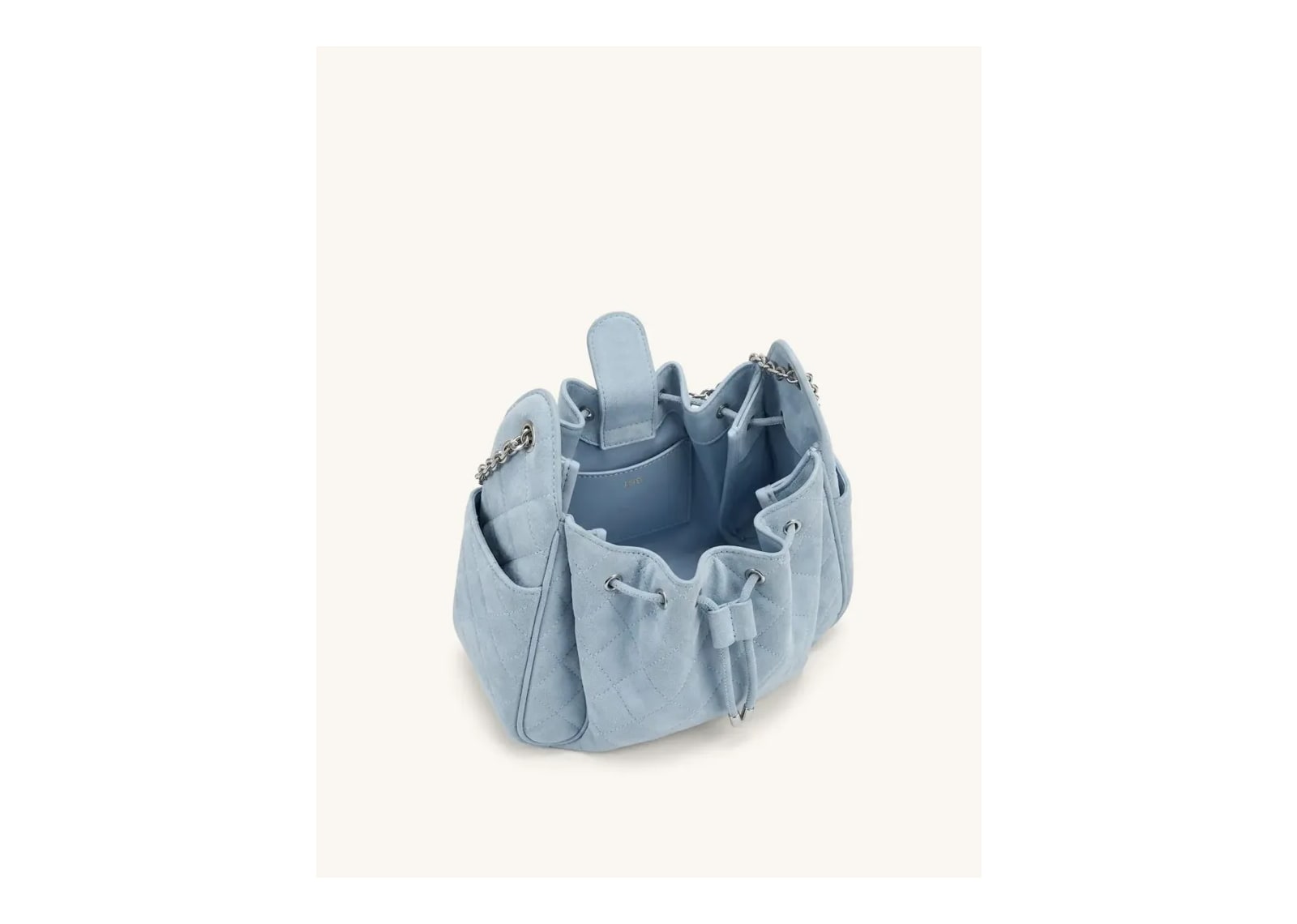 JW PEI Rowan Faux Suede Quilted Chain Bucket Bag Blue - görsel 4