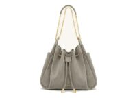 JW PEI Rowan Faux Suede Quilted Chain Bucket Bag Gray