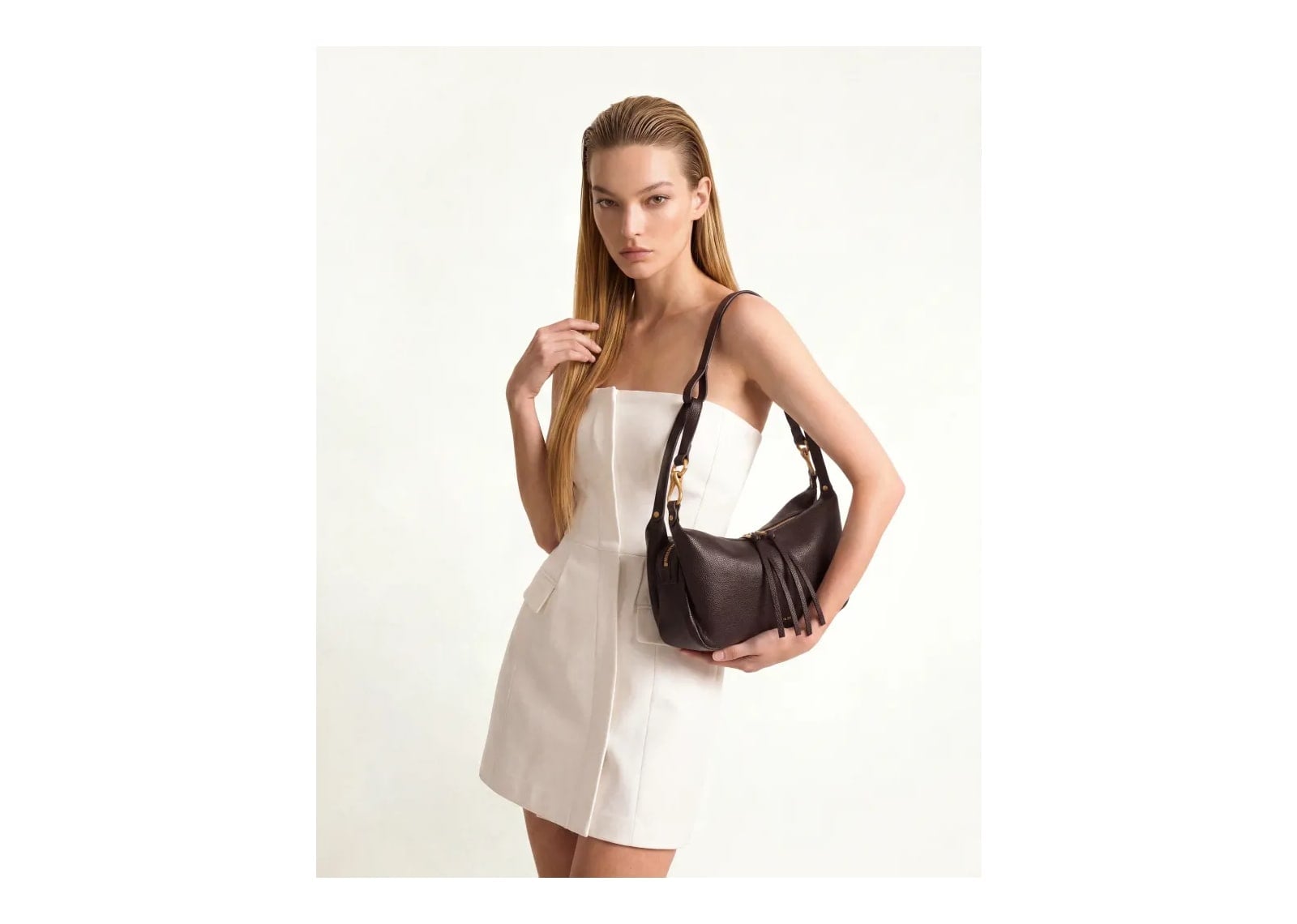 JW PEI Selia Soft-Grain Crossbody Bag Dark Brown - görsel 2