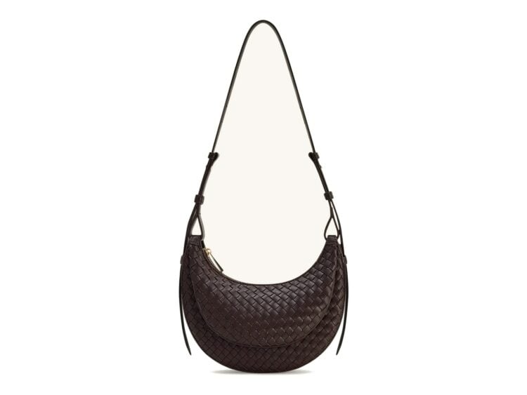 JW PEI Sharon Woven Crossbody Bag Coffee Brown