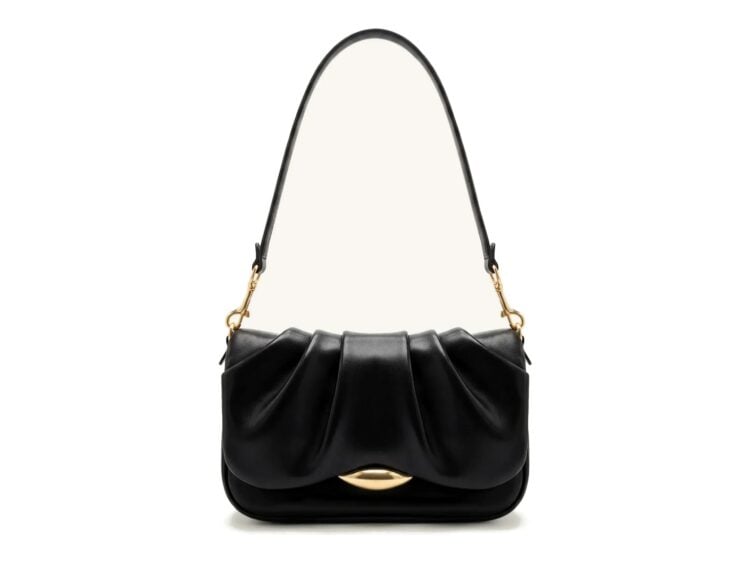 JW PEI Sofia Ruched Shoulder Bag Black