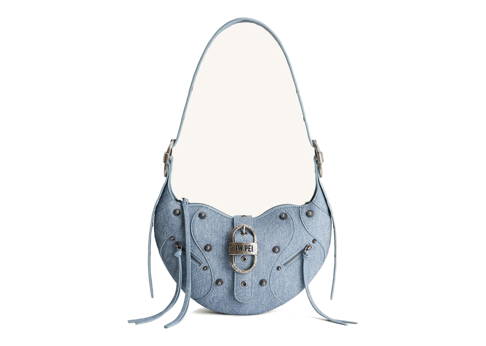 JW PEI Tessa Denim Embossed Shoulder Bag Blue