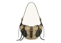 JW PEI Tessa Faux Suede Studded Shoulder Bag Khaki Green