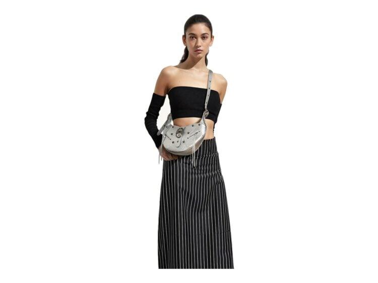 JW PEI Tessa Metallic Pleating Shoulder Bag Silver