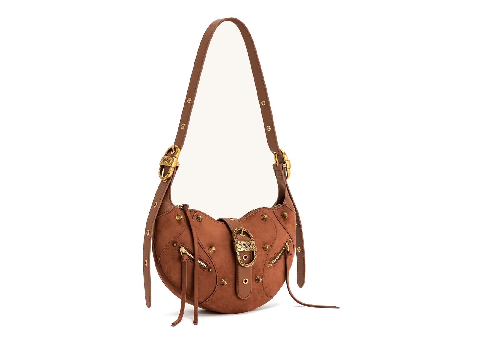 JW PEI Tessa Suede Shoulder Bag Dark Birch Brown