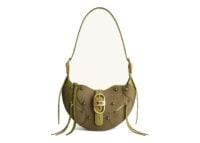 JW PEI Tessa Suede Shoulder Bag Dark Olive