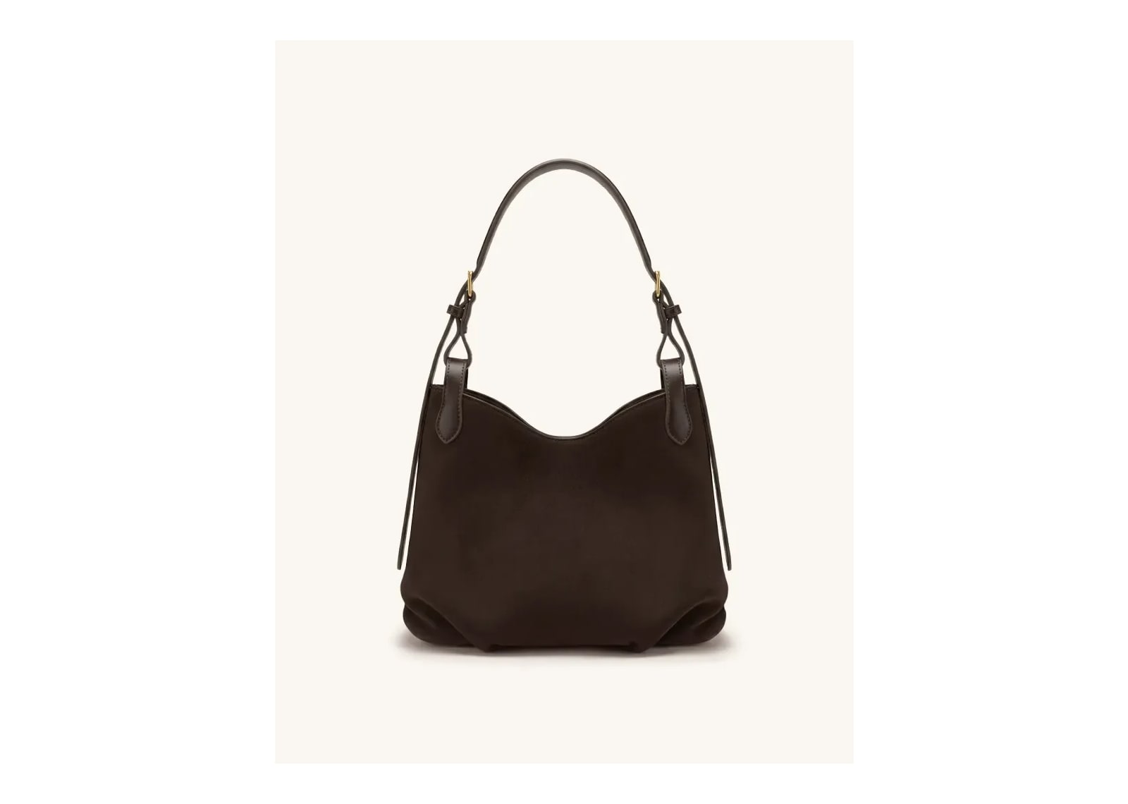 JW PEI Velora Faux Suede Slouchy Shoulder Bag Dark Brown - görsel 3