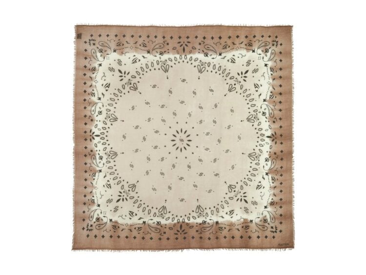 Kujten Extra Large Bandana Effy Square Dye Oats White