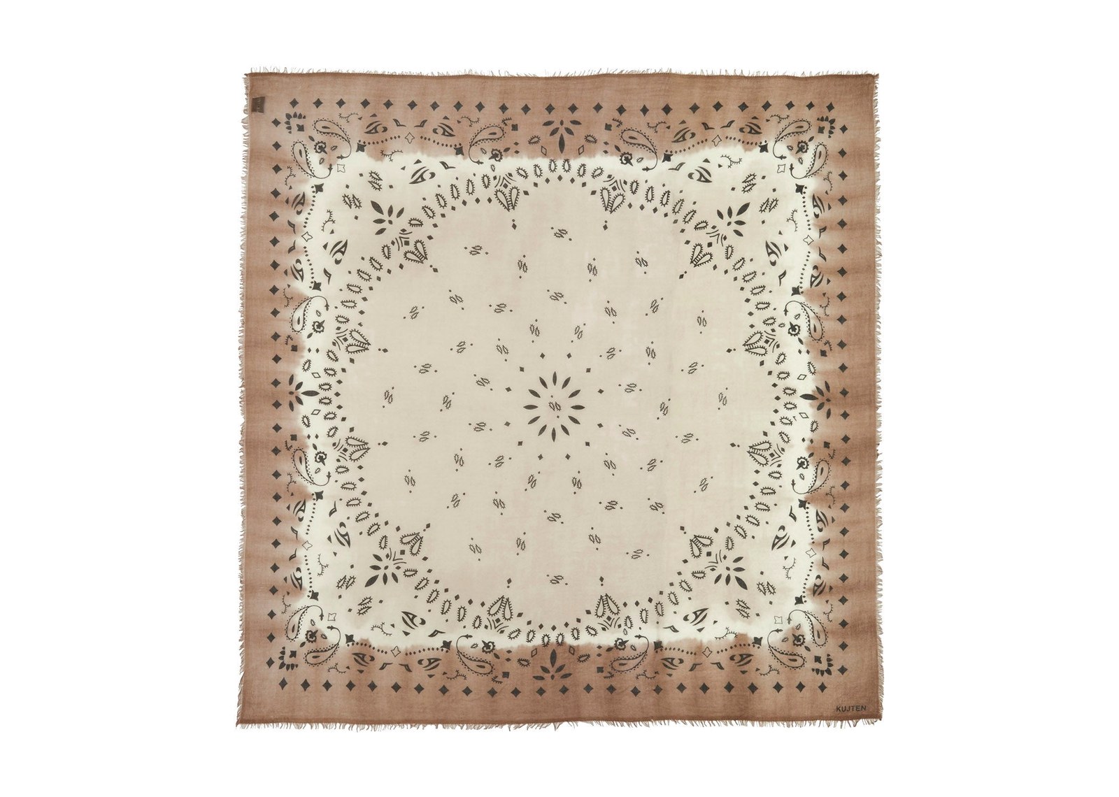 Kujten Extra Large Bandana Effy Square Dye Oats White