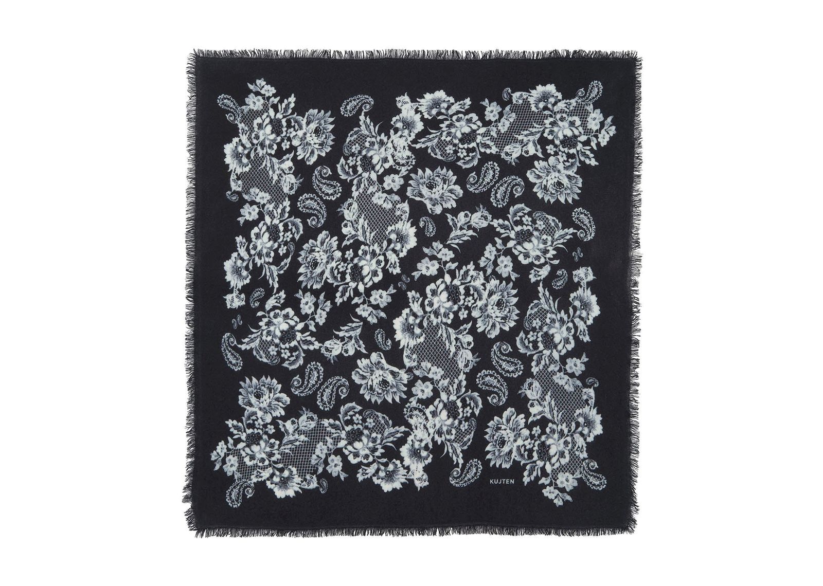 Kujten Large Bandana Hachiko Lace Black – White