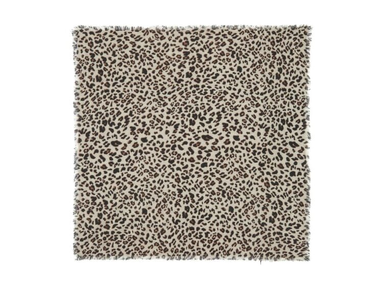 Kujten Large Bandana Hachiko Leopard Oats White