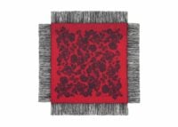 Kujten Large Bandana Helia Lace Fringes Coral Red