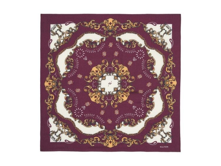 Kujten Large Bandana Helia Lully Oat Burgundy