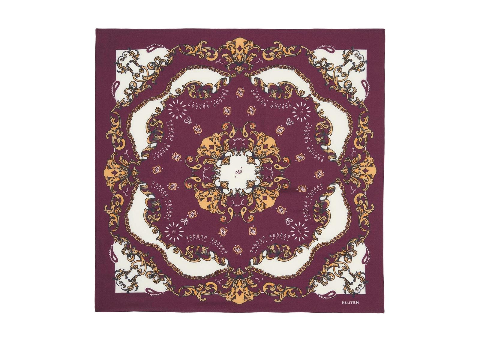 Kujten Large Bandana Helia Lully Oat Burgundy