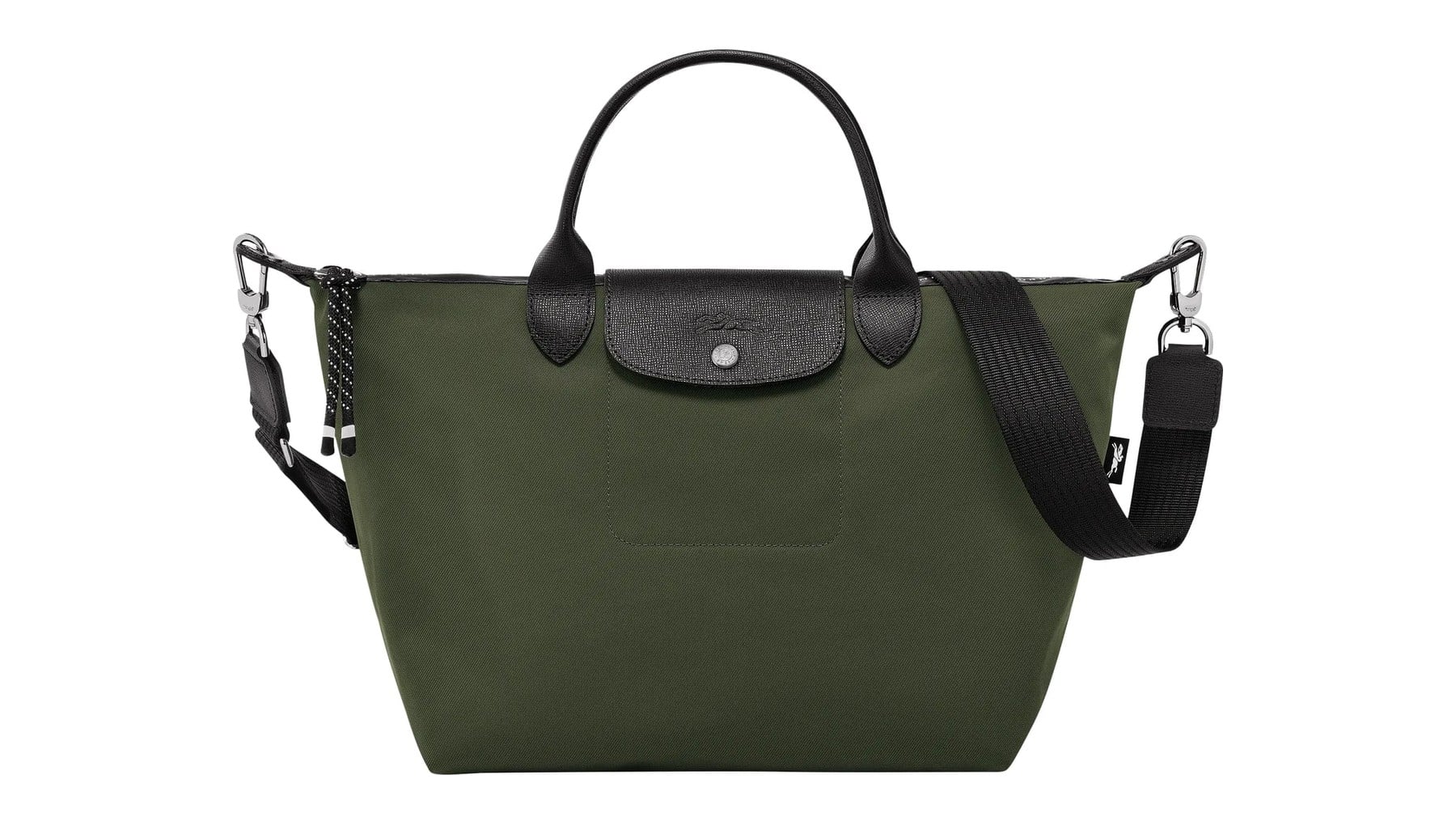 Longchamp Le Pliage Energy L Handbag Khaki geri dönüştürülmüş kanvas çanta