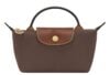 Longchamp Le Pliage Pouch with Handle Mocha küçük çanta