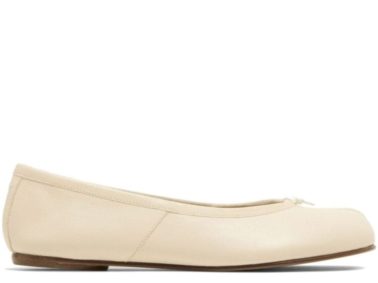 Maison Margiela Calfskin Tabi Ballet Flats White