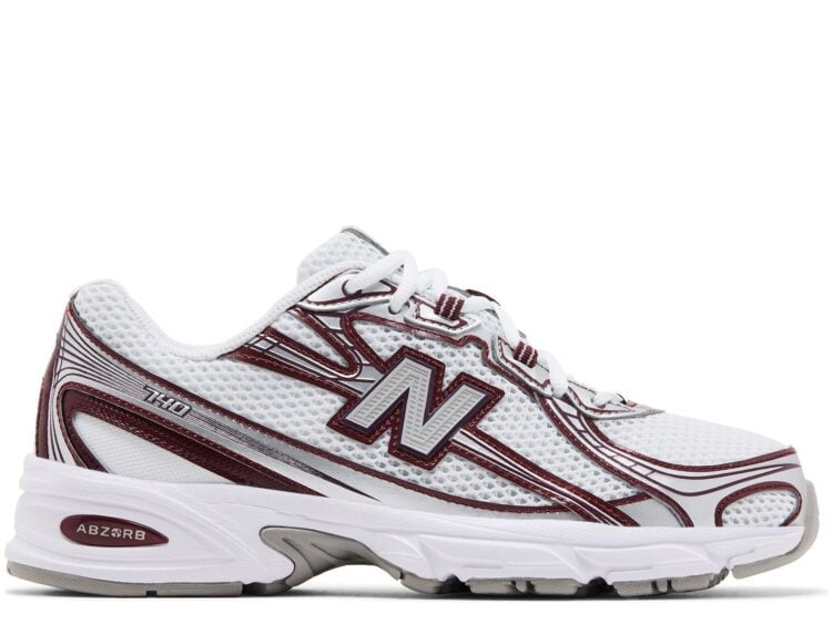 New Balance 740 White Burgundy Silver