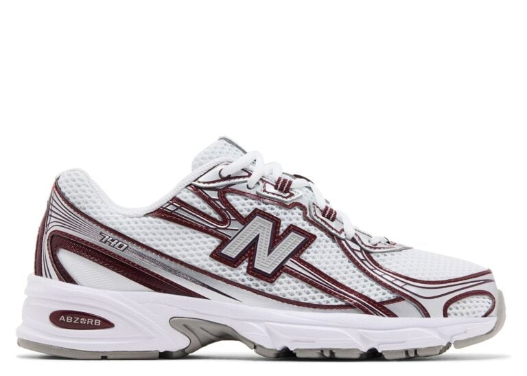 New Balance 740 White Burgundy Silver
