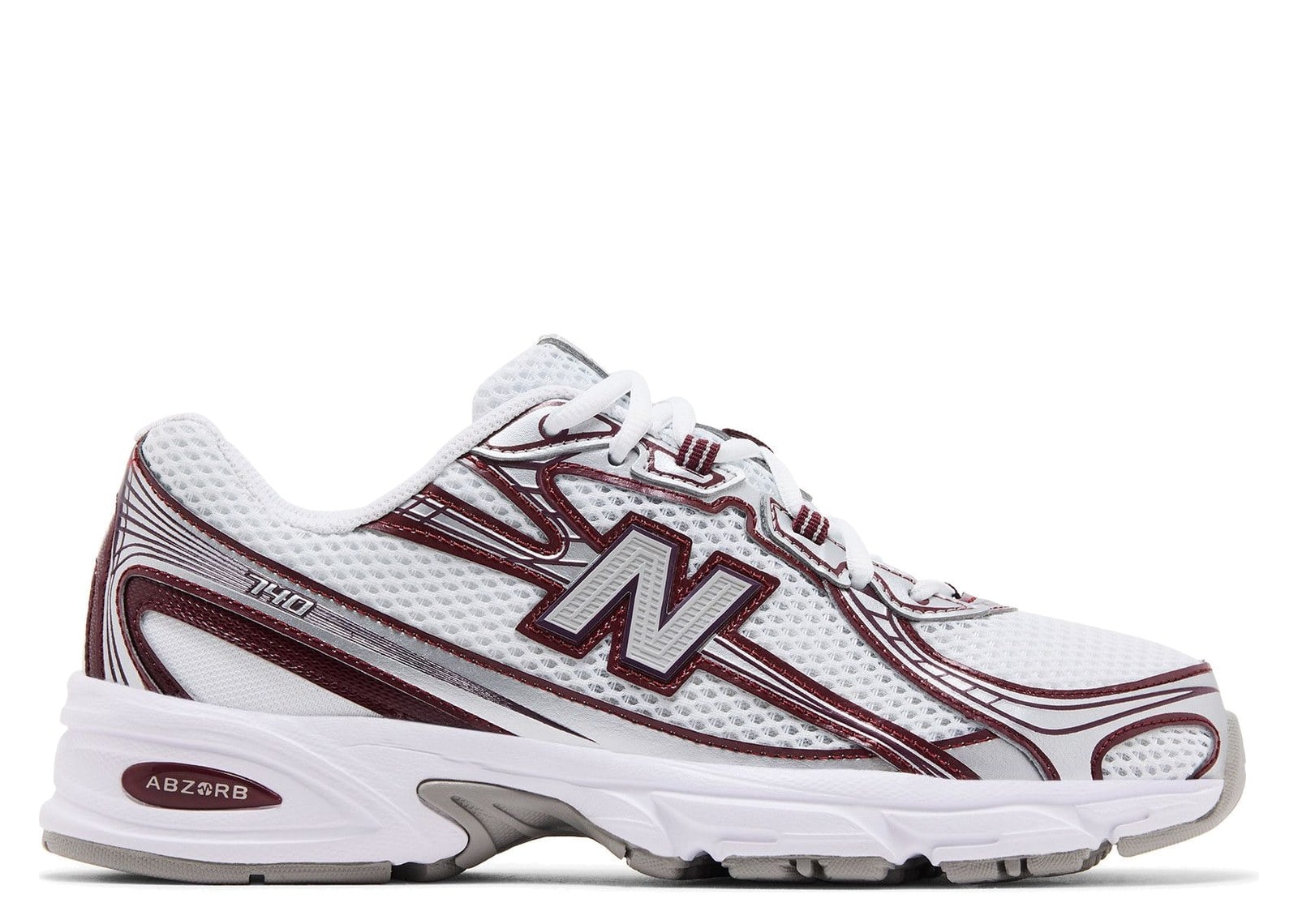 New Balance 740 White Burgundy Silver