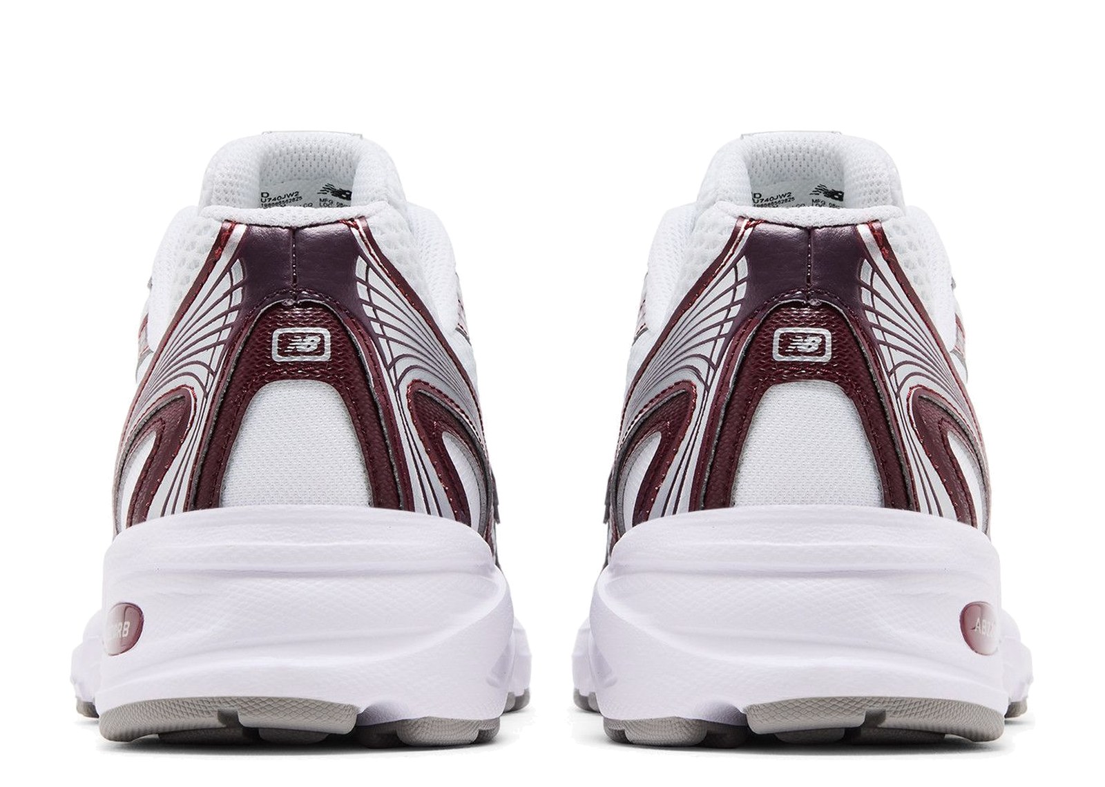New Balance 740 White Burgundy Silver - görsel 3