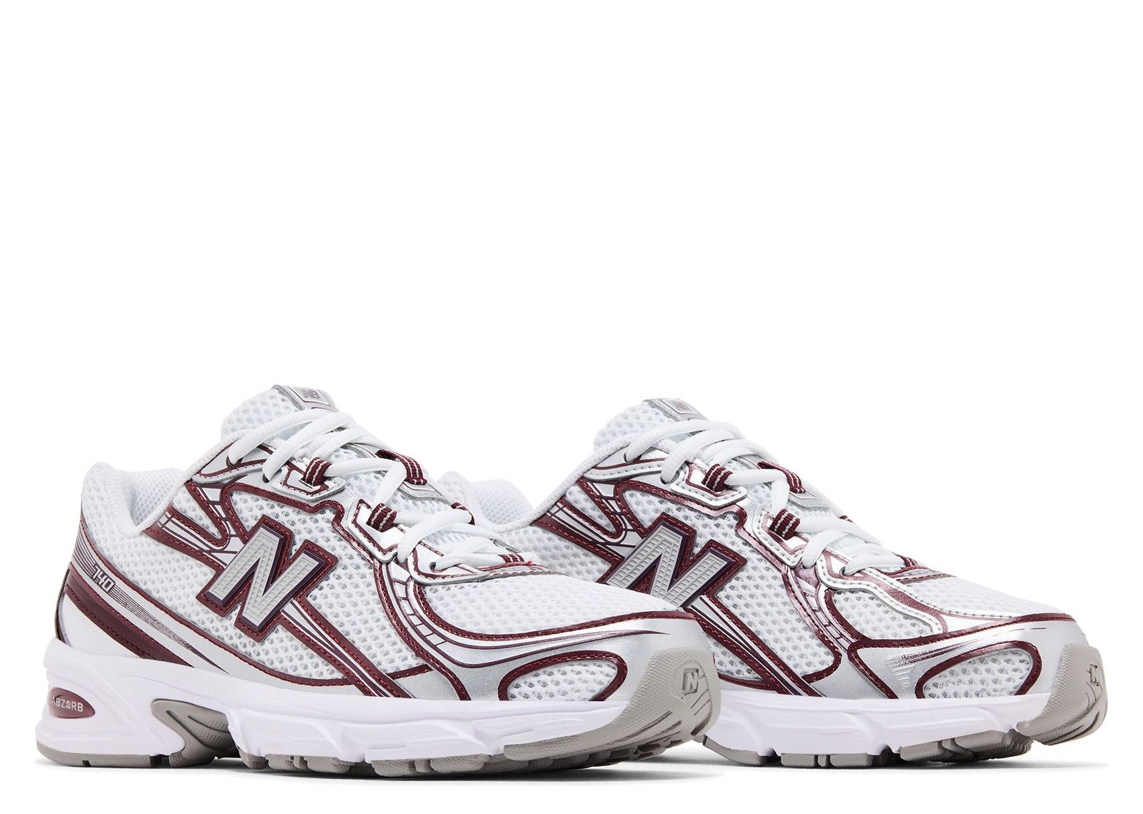 New Balance 740 White Burgundy Silver - görsel 5
