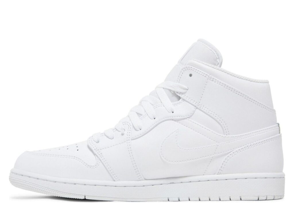 Nike Air Jordan 1 ホワイト Nike Air Jordan 1 Mid Triple White - 554724-136 | Sneaker Baker