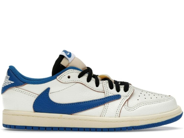 Nike Air Jordan 1 Retro Low OG SP Fragment x Travis Scott Sail Military Blue (PS)