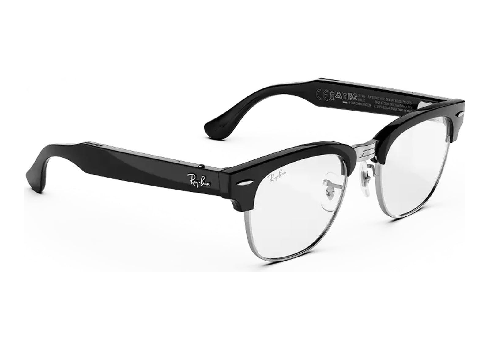 Ray-Ban Meta Clubmaster Audio AI Smart Glasses Clear Lens Shiny Black - görsel 2