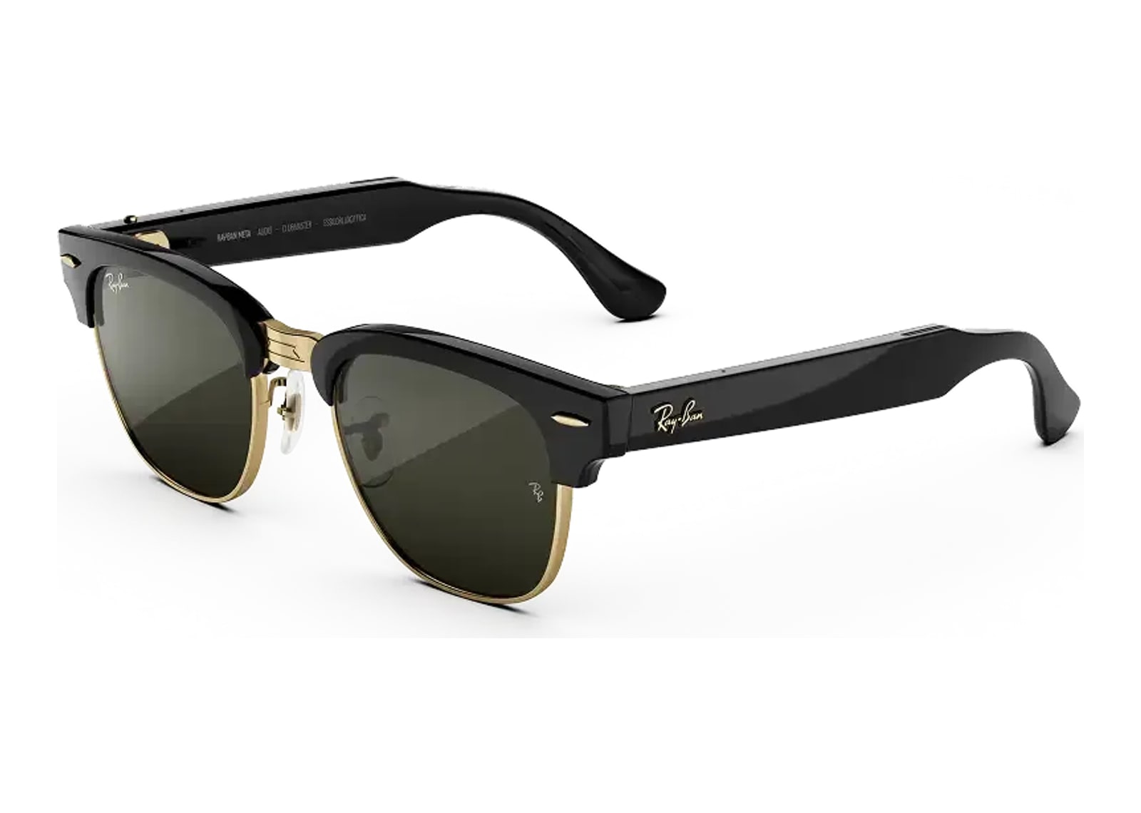 Ray-Ban Meta Clubmaster Audio AI Smart Glasses Green Lens Shiny Black - görsel 2