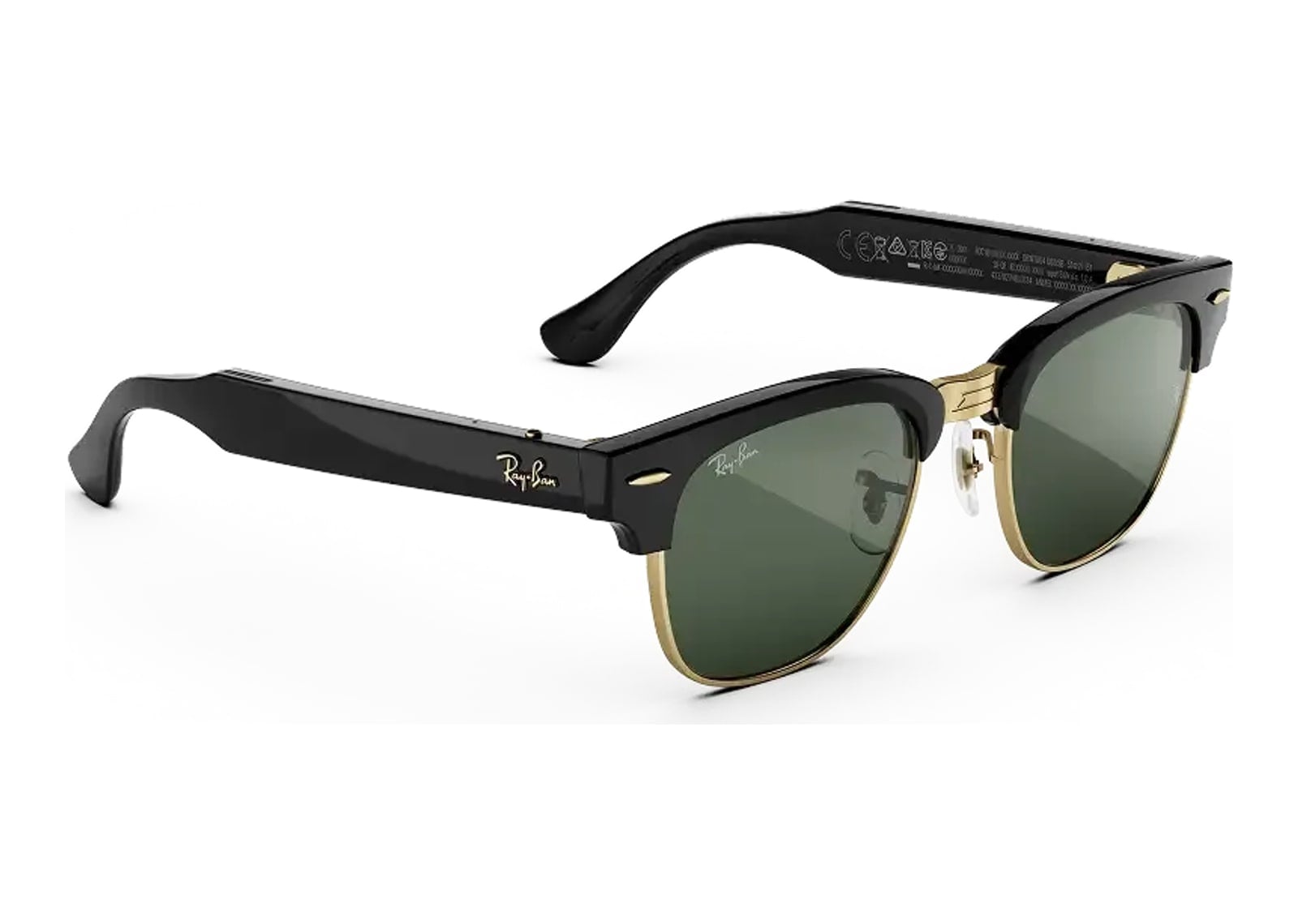 Ray-Ban Meta Clubmaster Audio AI Smart Glasses Transitions Graphite Green Lens Shiny Black - görsel 2