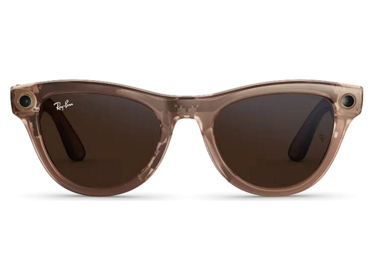 Ray-Ban Meta Skyler Gen 2 AI Smart Glasses Brown Transitions Lens Shiny Transparent Peach
