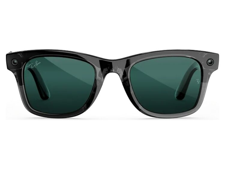 Ray-Ban Meta Wayfarer Gen 3 AI Smart Glasses Transitions Aquamarine Lens Transparent Black