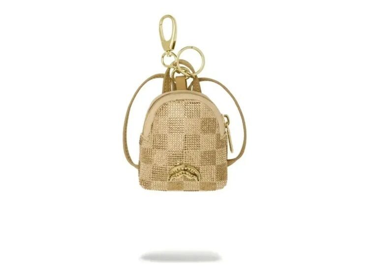 Sprayground 2 Tone Gold Trinity Backpack Keychain