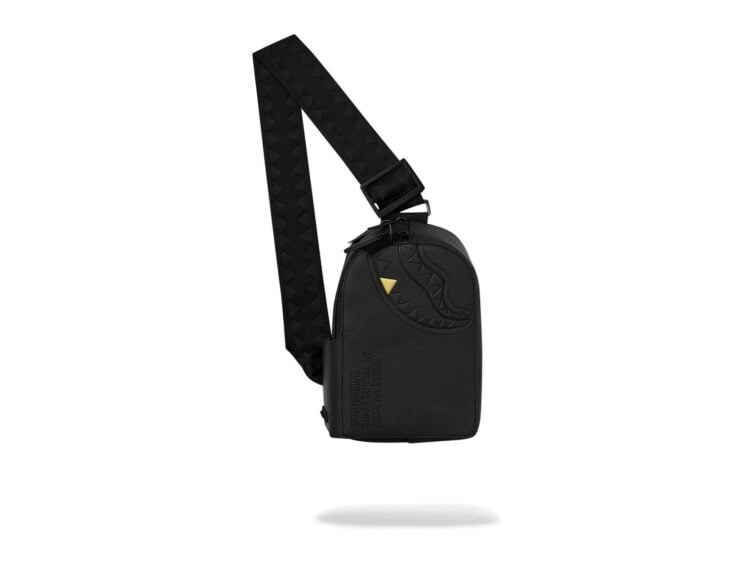 Sprayground Blacked Out Embossed Gold Tooth Backpack Sling