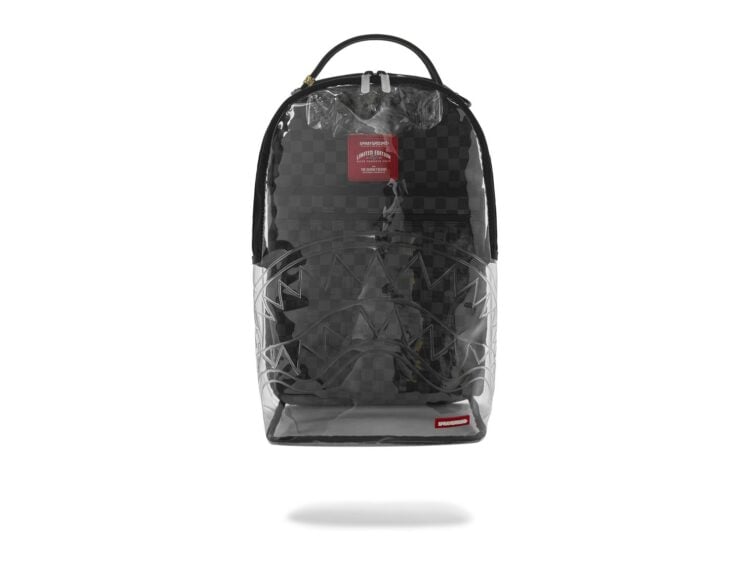 Sprayground Clear DLX Backpack Checked Out (Gray Black Check)