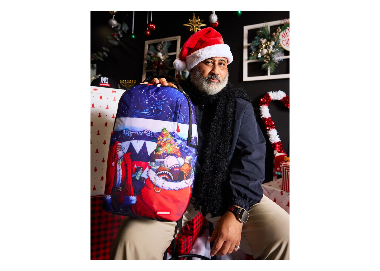 Sprayground Santa Big Bag Stacks Backpack - görsel 4