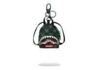 Sprayground Sharks in Paris WTF Bubbly Black Check Backpack Keychain