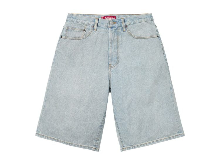 Supreme Baggy Denim Short Light Washed Indigo