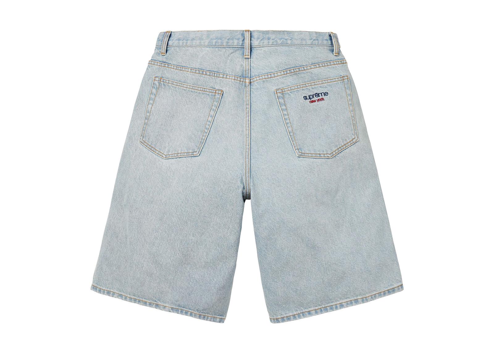 Supreme Baggy Denim Short Light Washed Indigo - görsel 2