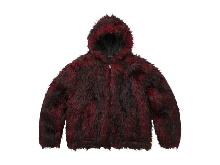 Supreme x Ys Faux Fur Windstopper Hooded Bomber Jacket Red