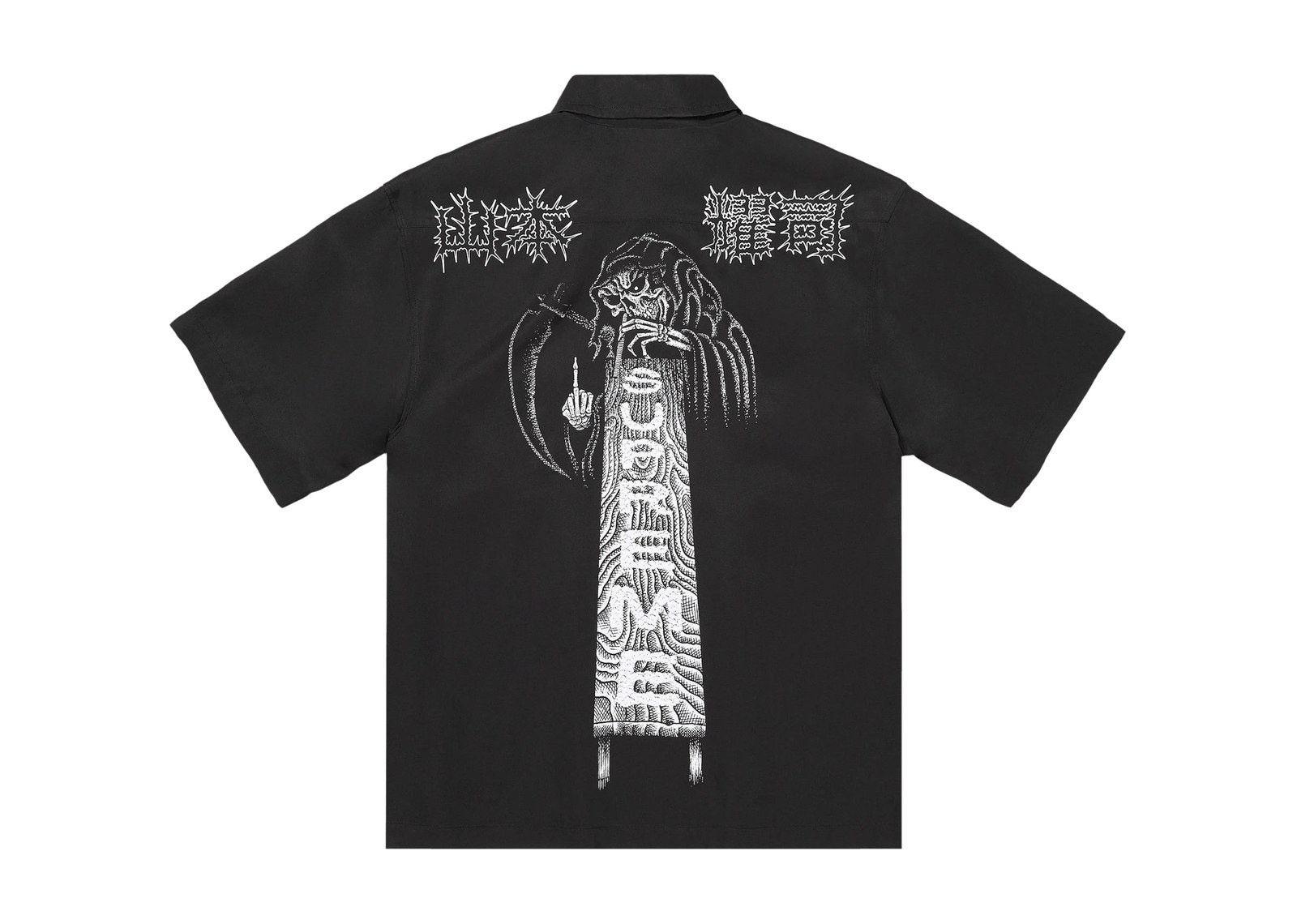 Supreme x Ys Silk Zip Up Short-Sleeve Shirt Black - görsel 2